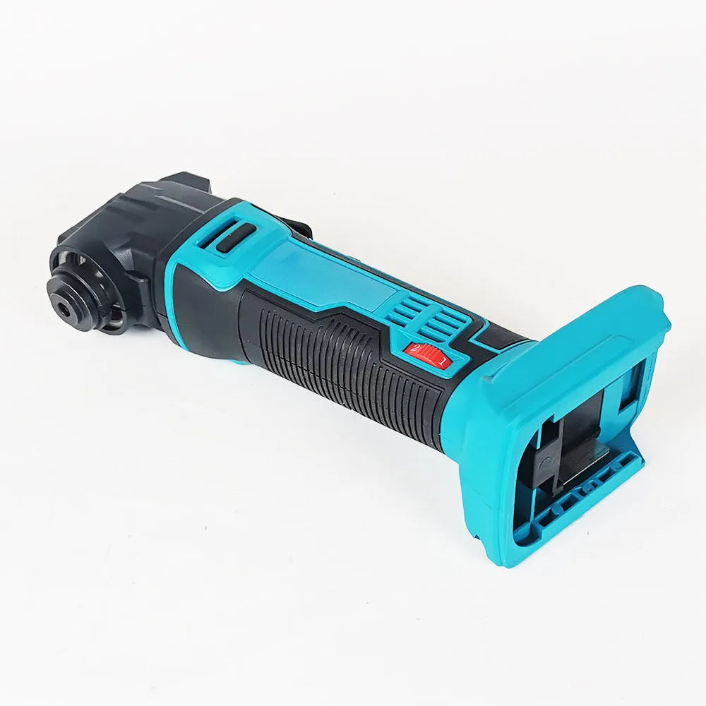 Rechargeable brushless lithium battery trimming machine with metal construction and accessories in a plastic box.