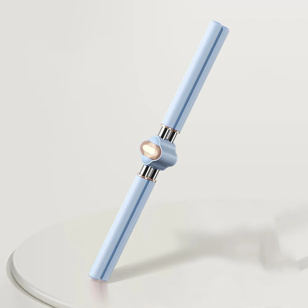 Adjustable stainless steel posture corrector for hunchback training in blue, with foam padding and storage bag.