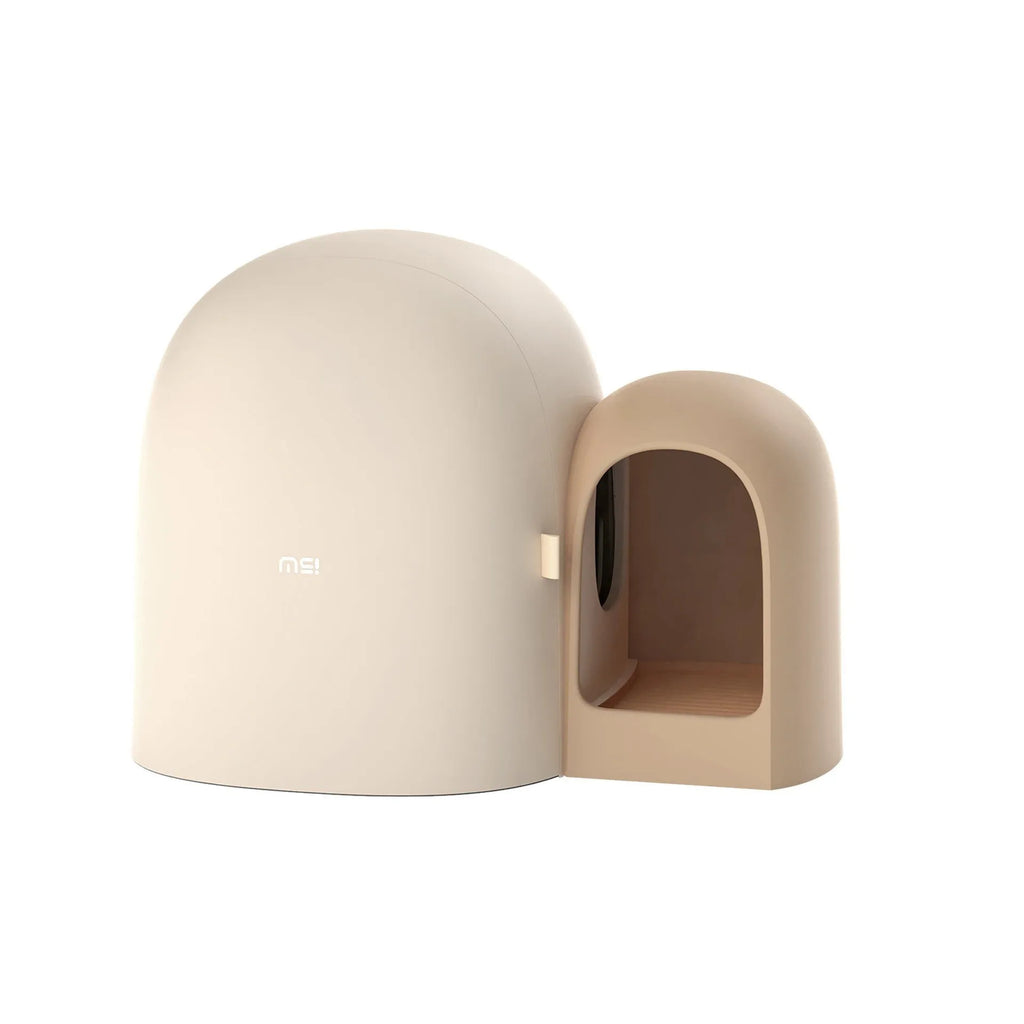 Fully enclosed oversized cat litter box in ABS plastic shown in Moss Green colour