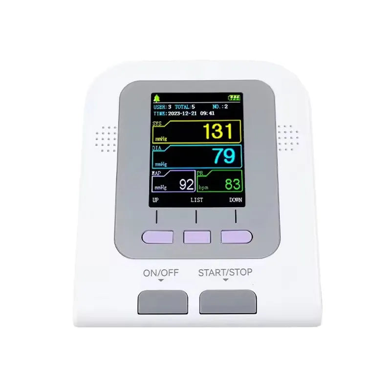 CONTEC08A veterinary digital blood pressure monitor unit with colour screen and adjustable cuff.