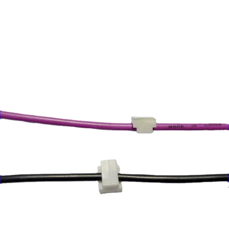 Black PA66 automotive wire retaining clip with steel wire cloth for cable management