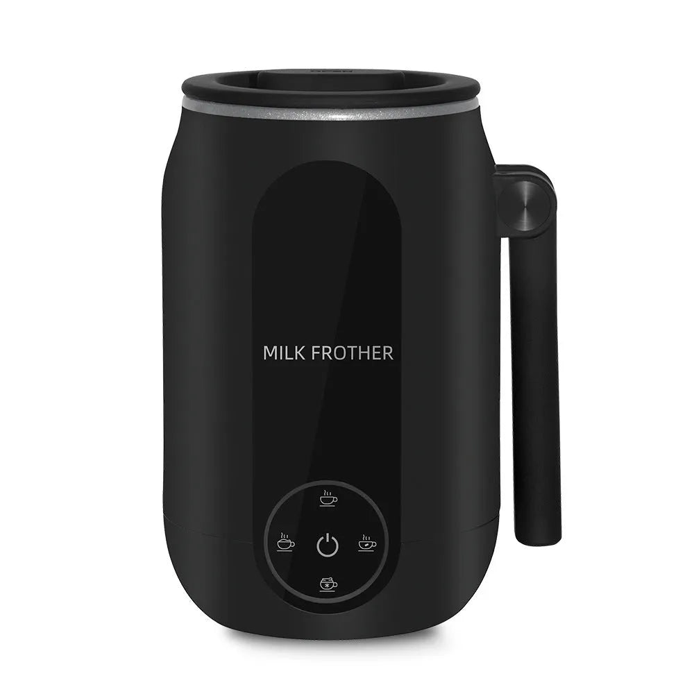 Automatic home milk frother in black with 450ml capacity and touch panel