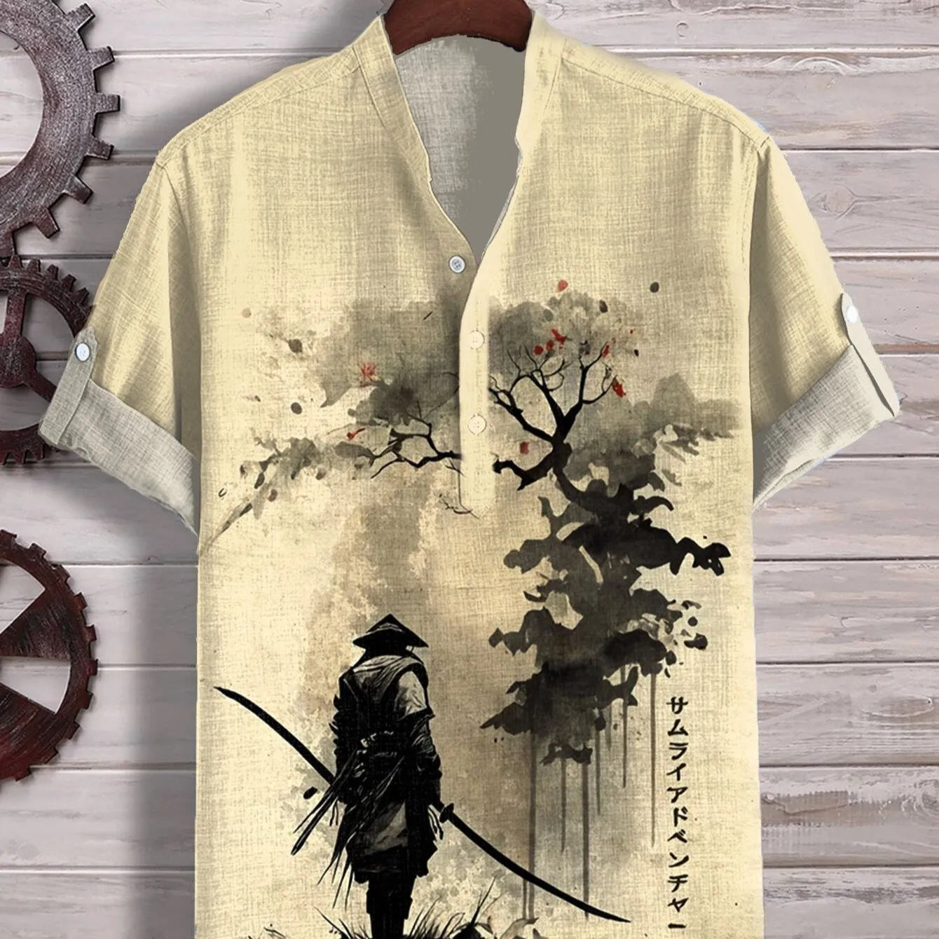 Men's 3D digital animal print short sleeve shirt in polyester fabric available in multiple colours
