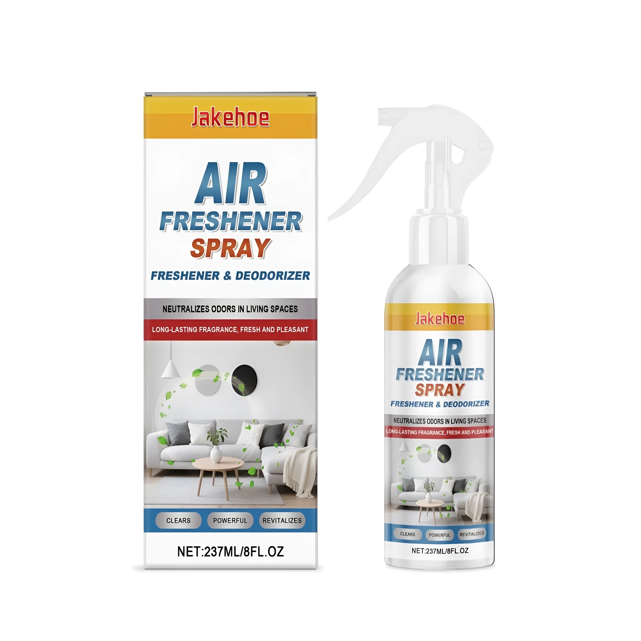 237ml bottle of clear menthol air freshener spray with a spray trigger.