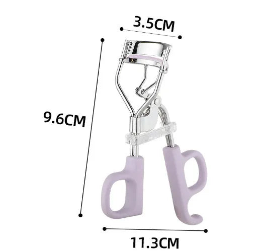 Lightweight eyelash curler with scissor handle in pink or purple colour options