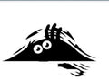 Cartoon peeking peep car sticker in black for scratch and dune cover PET material