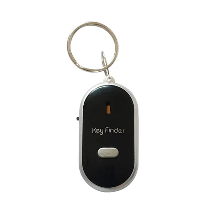 Oval plastic key finder pendant with voice control in red, blue, white, black, or orange.