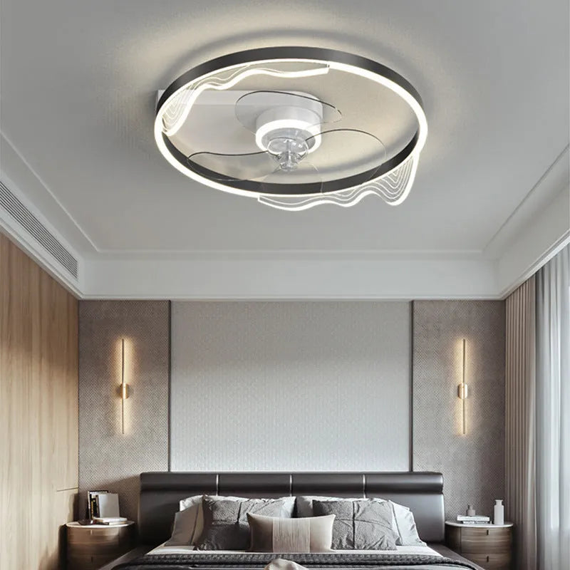 Modern simple Nordic design white LED ceiling lamp for a child's bedroom.