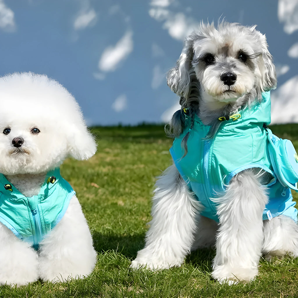 Mookipet blue green 100% nylon dog sun protection vest for small dogs, sizes XXS to XXL