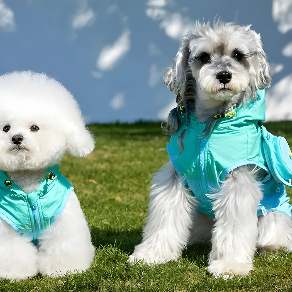 Mookipet blue green 100% nylon dog sun protection vest for small dogs, sizes XXS to XXL