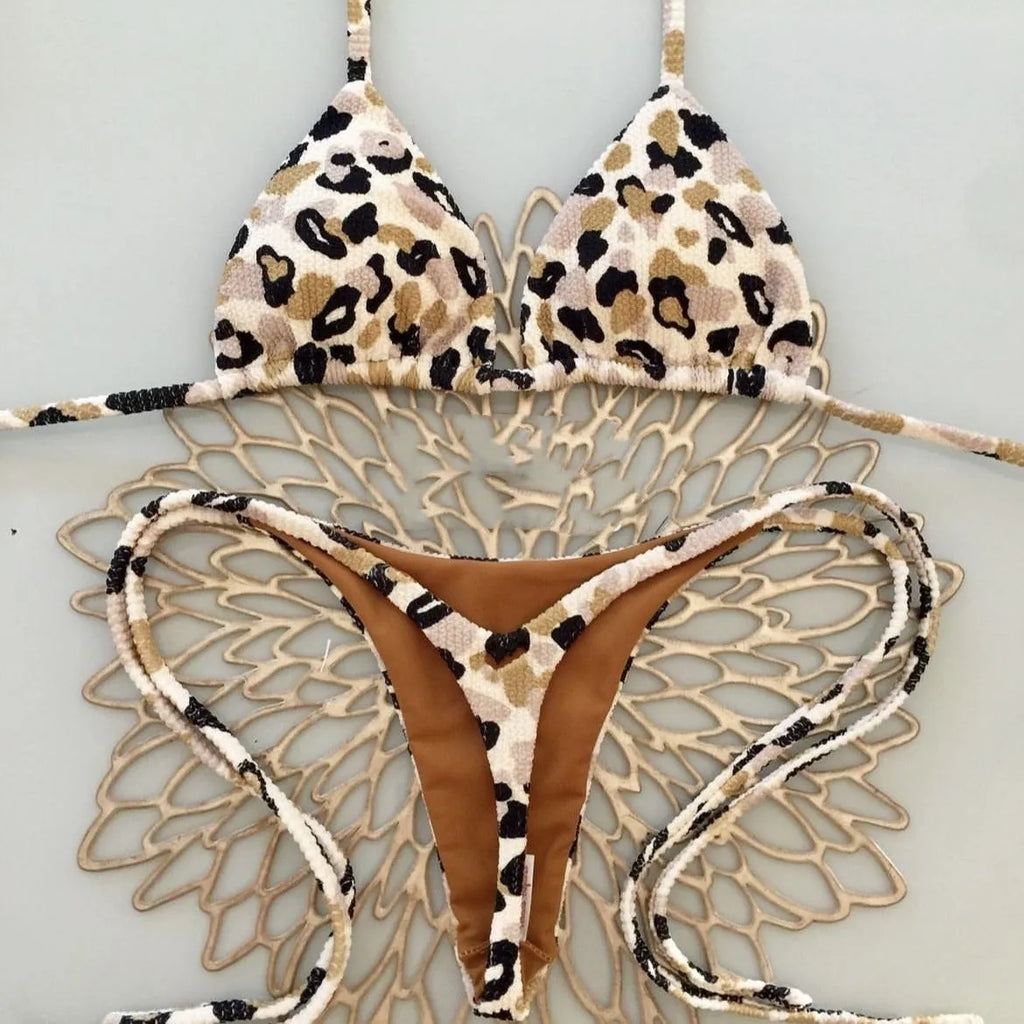 Women's printed bikini swimsuit with cotton lining in multiple colour options for swimming