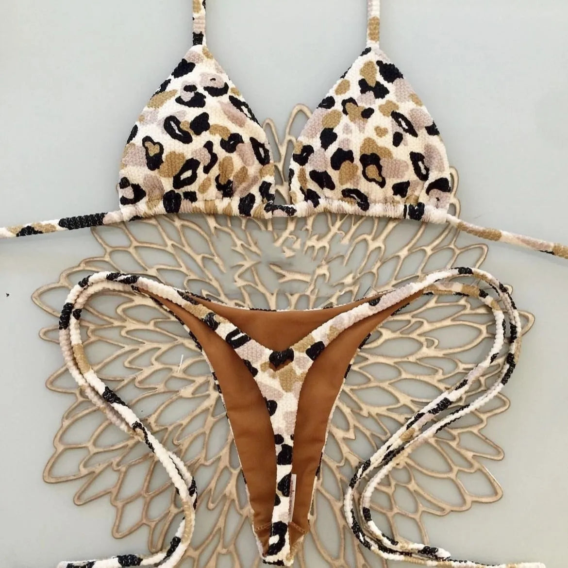 Women's printed bikini swimsuit with cotton lining in multiple colour options for swimming