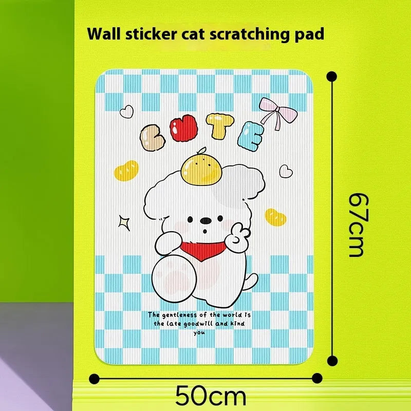 Cartoon cat scratch board wall felt scratch pad in Happy Kitten pattern for pets