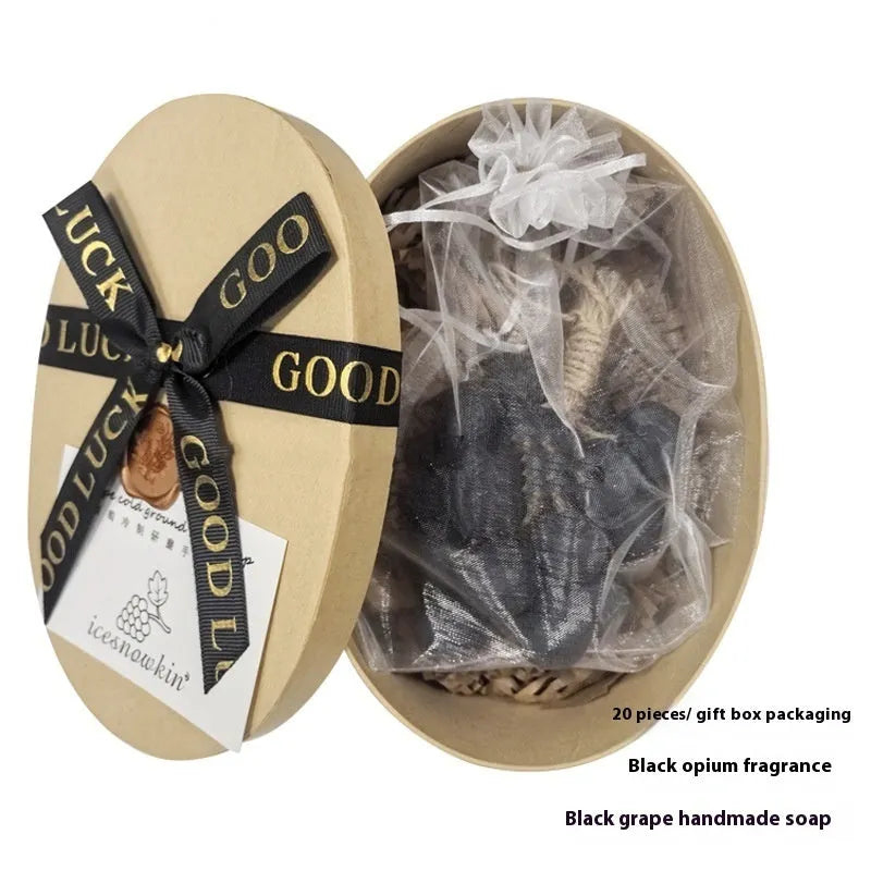 Handmade grape soap 120g bar in black, green or purple with bulk packaging options