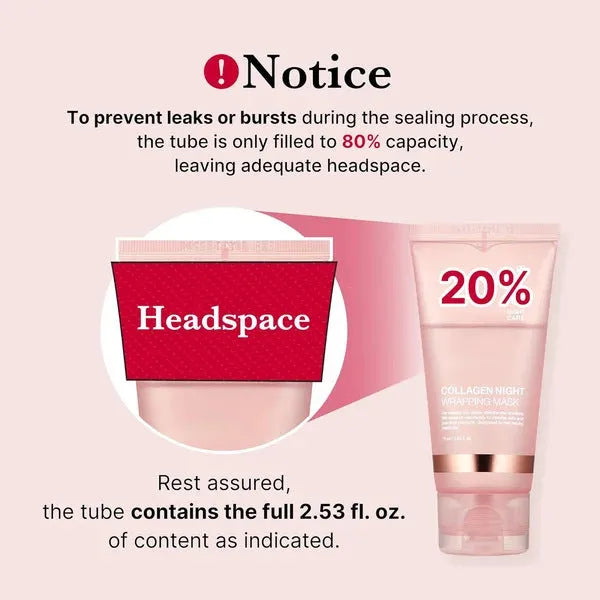 75ml collagen night face mask with application brush for overnight skin firming and hydration