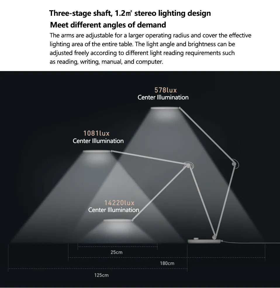 ProLED folding smart desk lamp with adjustable colour temperature on a bedroom desk