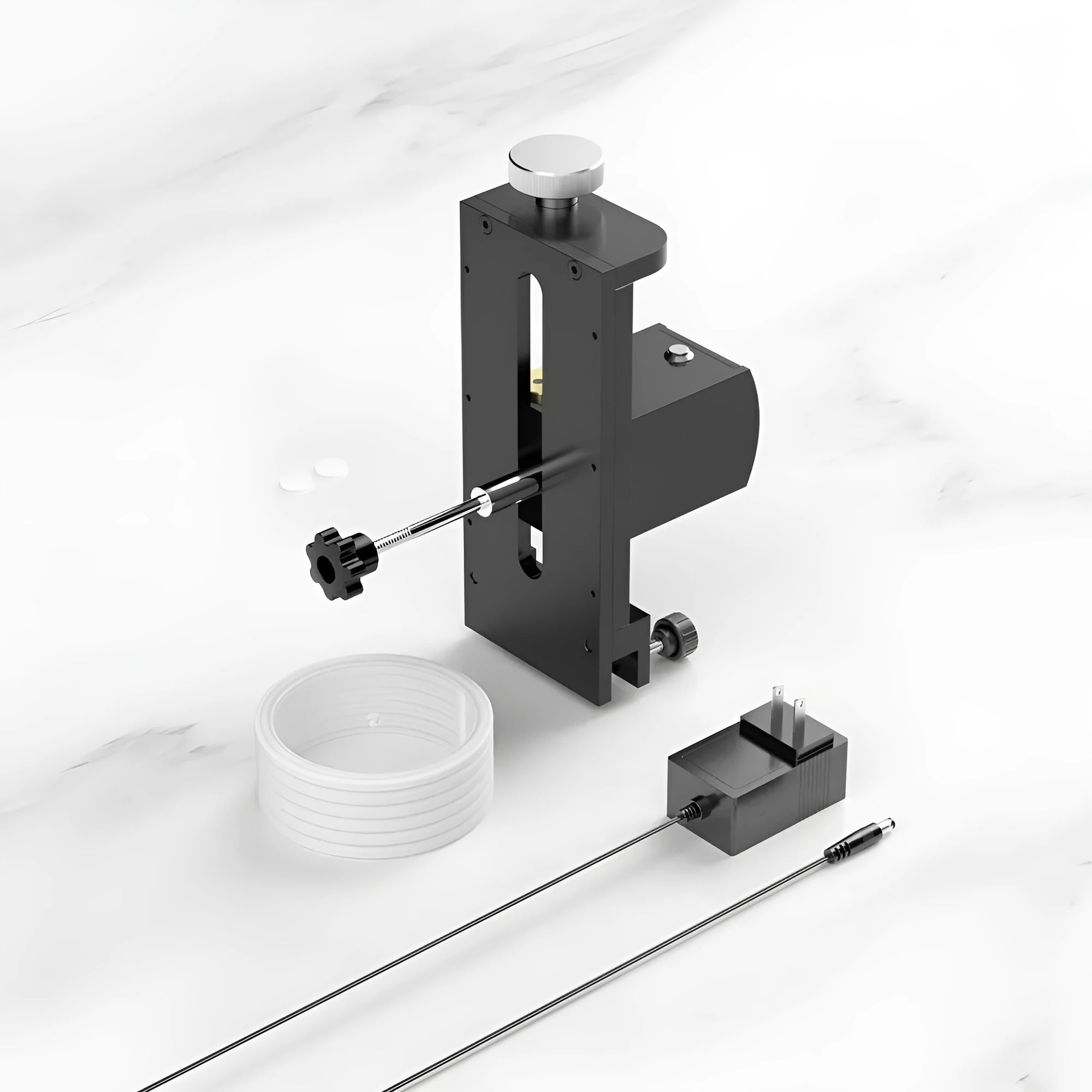 Ultrasonic cleaning machine for records and circuit boards on a workbench