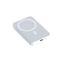 Pink magnetic wireless power bank showing 20000mAh capacity and 20W output specifications