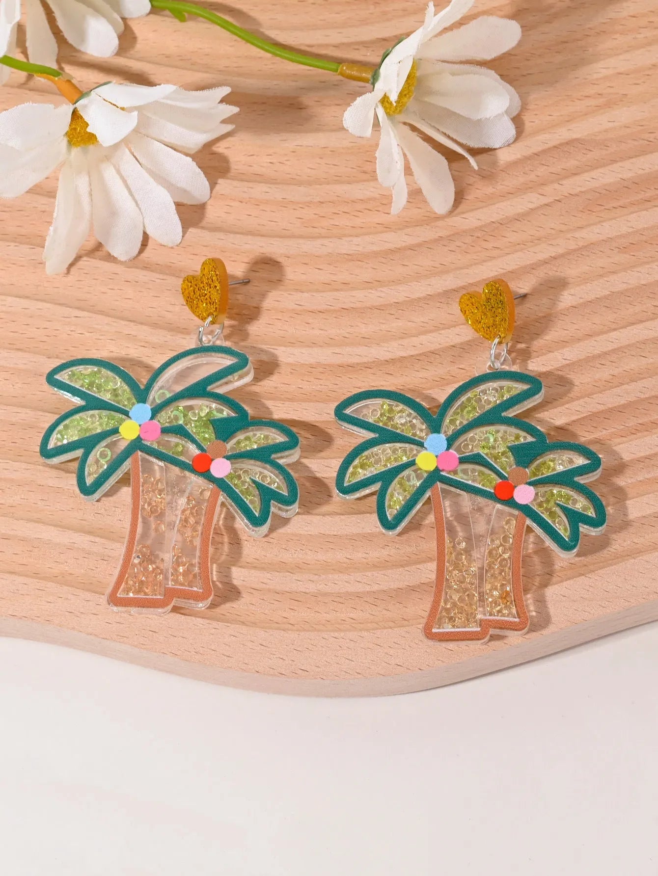Acrylic fruit and dessert earrings for women with cherry strawberry watermelon pineapple designs
