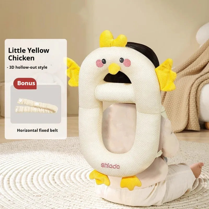 Baby anti-collision pillow and kneepad set in cartoon dinosaur, bee, rabbit, and chicken designs