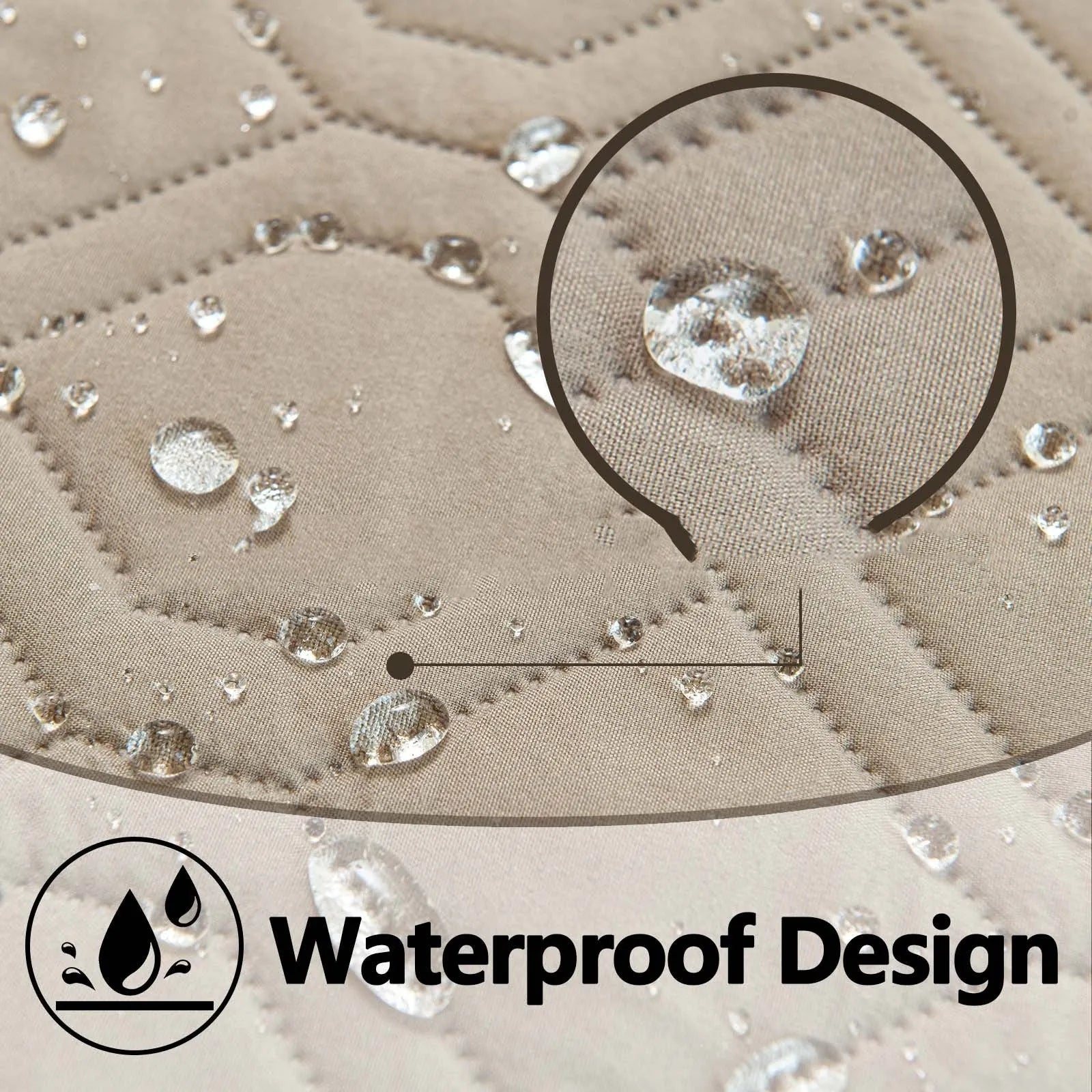Double-sided waterproof dog sofa cushion with reversible dark gray and khaki colour options