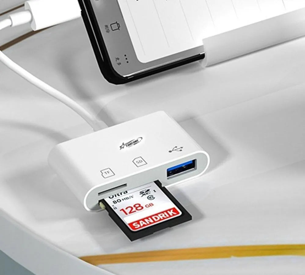 Multi-function USB 2.0 card reader for SD and TF memory cards with plastic shell