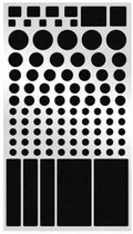 Black adhesive stickers for covering LED lights on air conditioning units and electronic devices