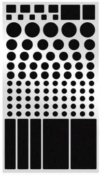 Black adhesive stickers for covering LED lights on air conditioning units and electronic devices