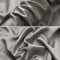 Dark grey mulberry silk envelope pillowcase showing plain weave texture and overlap closure