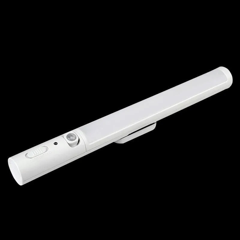 Human body induction cabinet wall light with magnetic mount for battery-operated sensor lighting in wardrobes