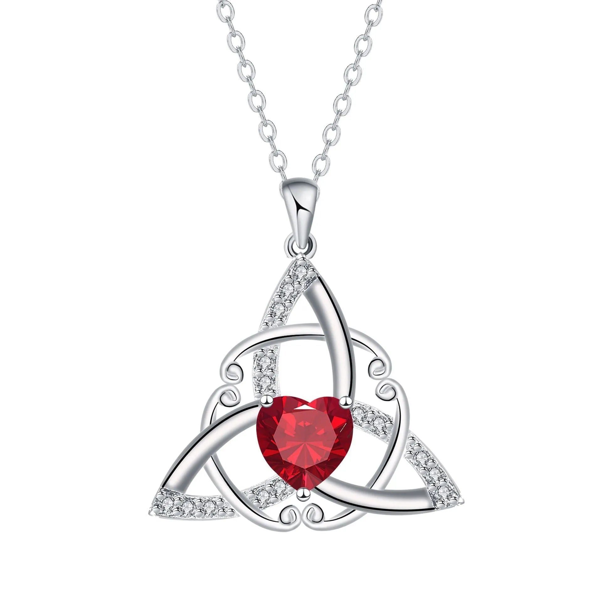 Celtic knot pendant necklace for women in copper with geometric design