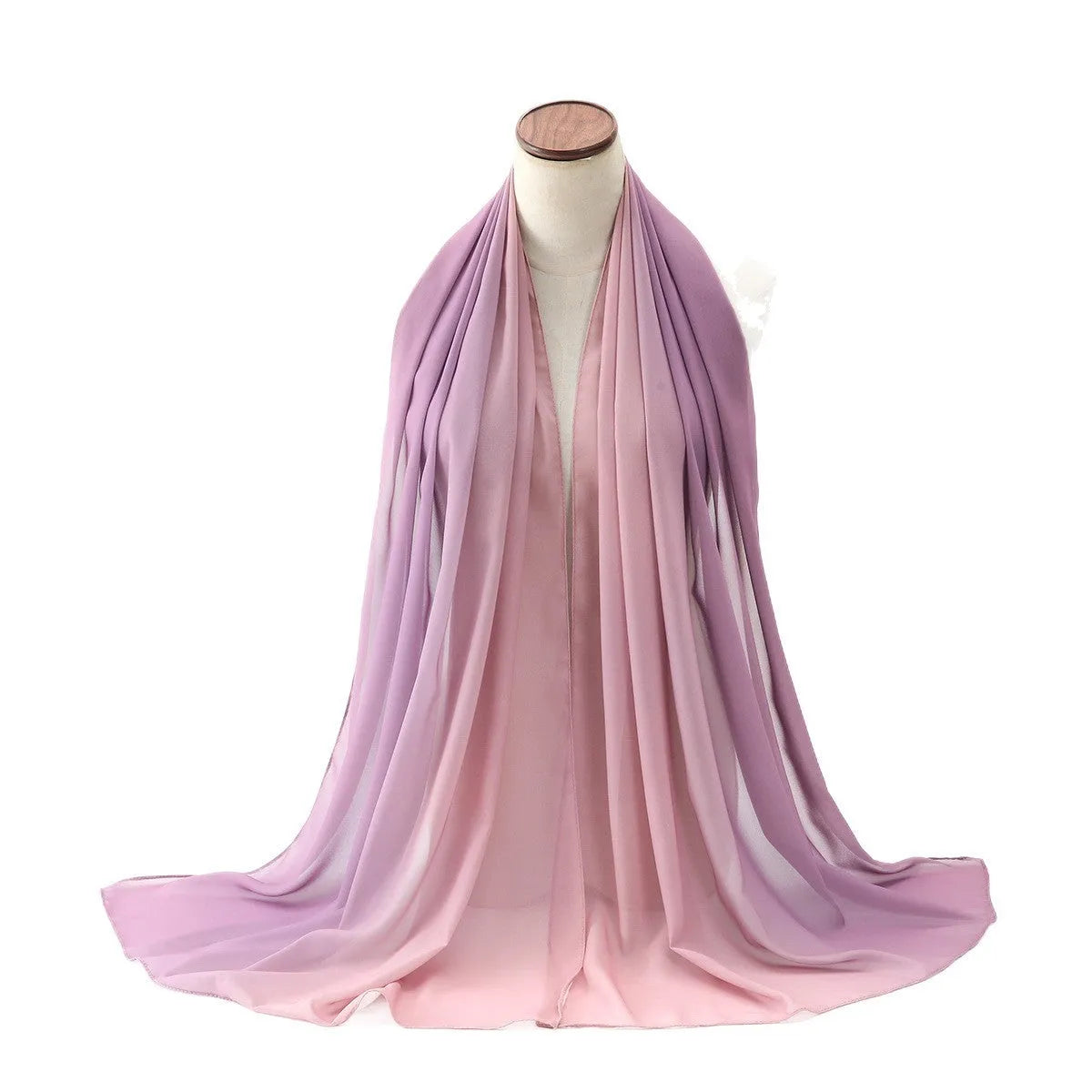 Women's chiffon bubble towel scarf in ethnic style showing drape and texture