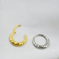 Titanium alloy ASTM F136 concave-convex carved nose ring in gold or silver colour.