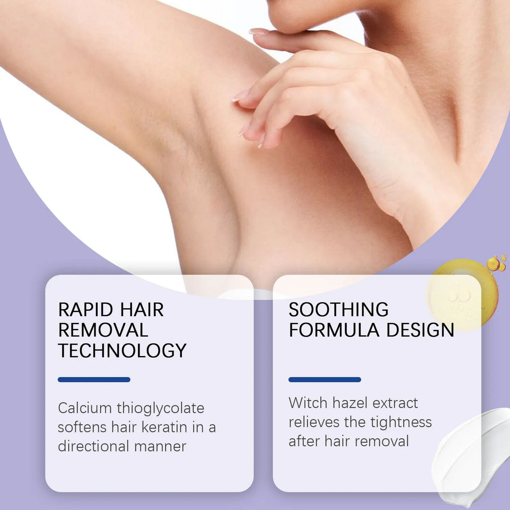 100g tube of moisturising hair removal cream with witch hazel and glycerin.