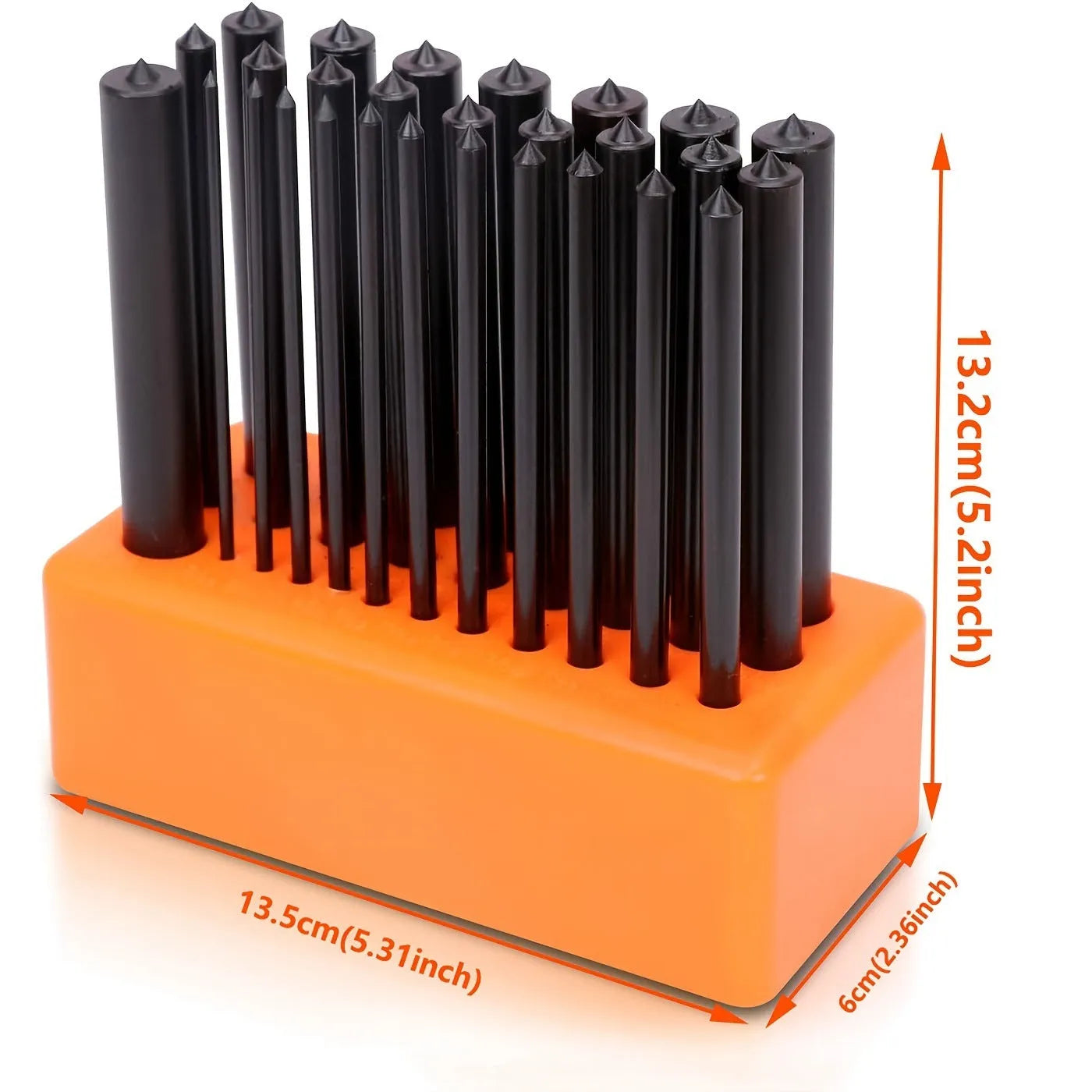Orange alloy plastic punch needle tool with metal head for tufting textiles