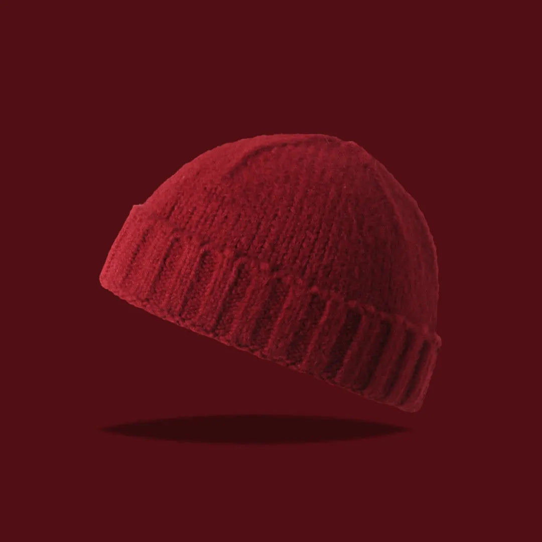 American knitted beanie hat for women in acrylic fibre dome crown style elastic 56-59cm twelve colours retro