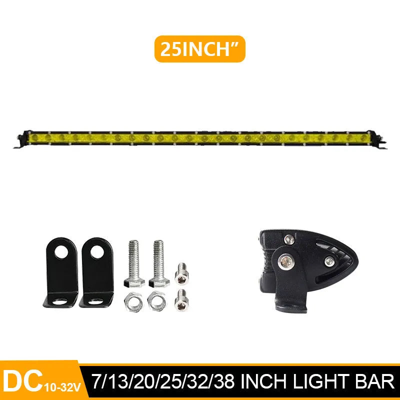 25 inch single row aluminium LED light bar with mounting brackets for vehicles