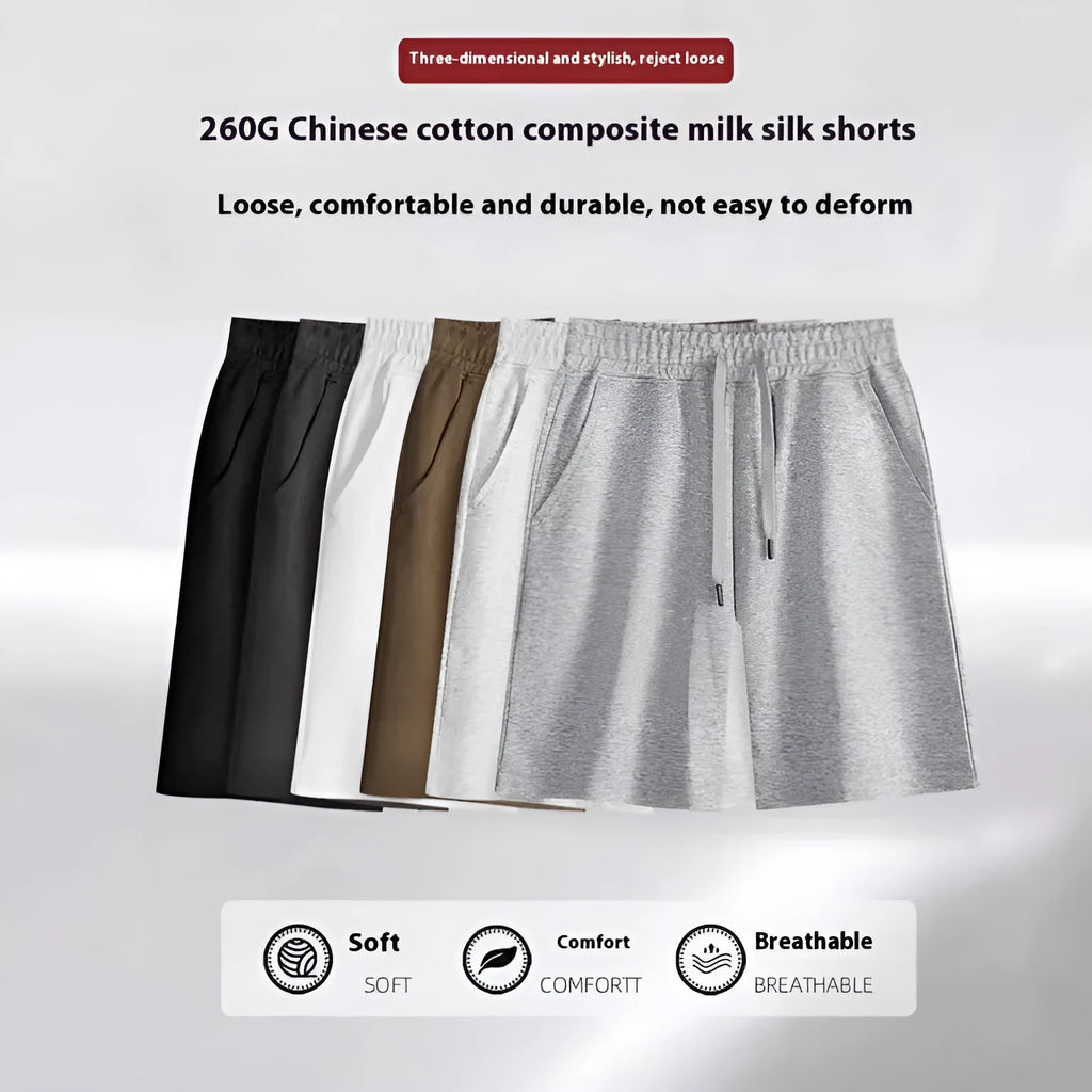 Cotton straight cut sports shorts in multiple colours with micro-elastic fabric for summer wear