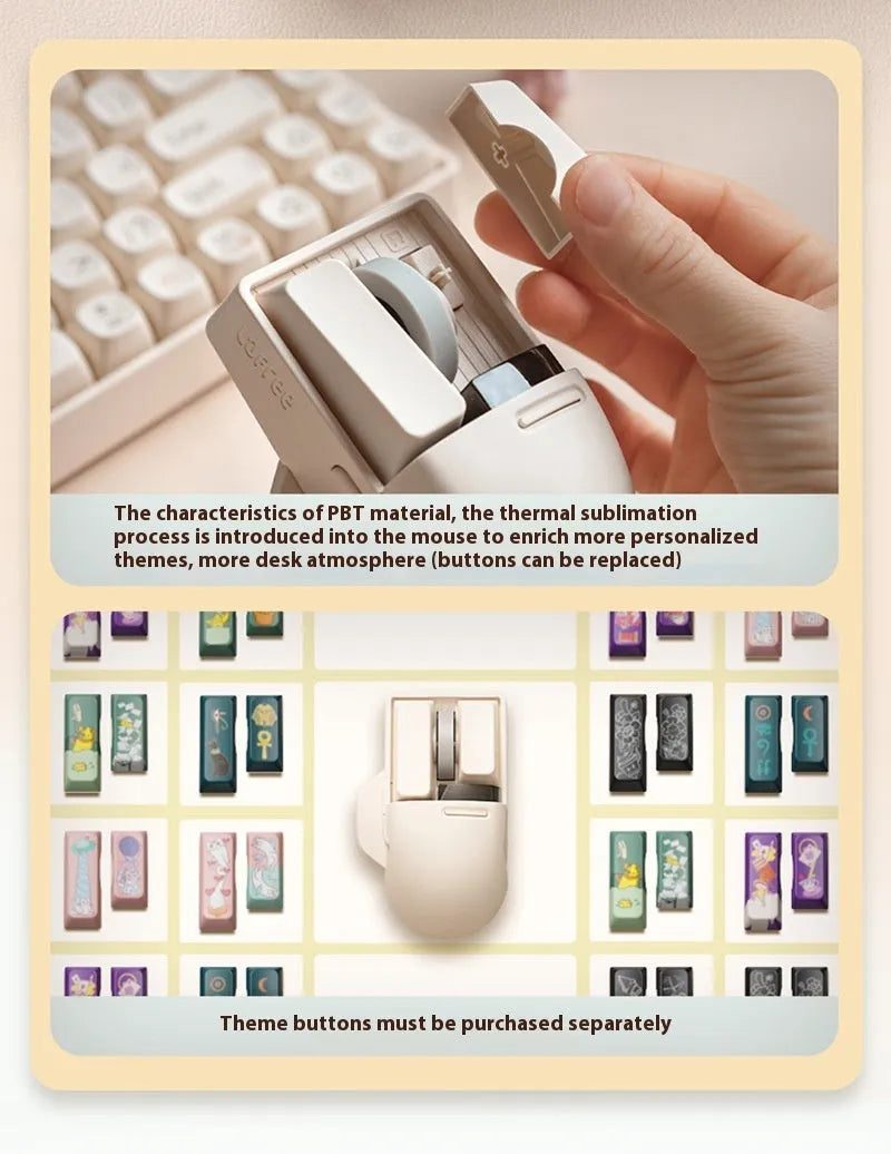 Xiaoqiao tofu colour wireless mouse with ergonomic design on a desk