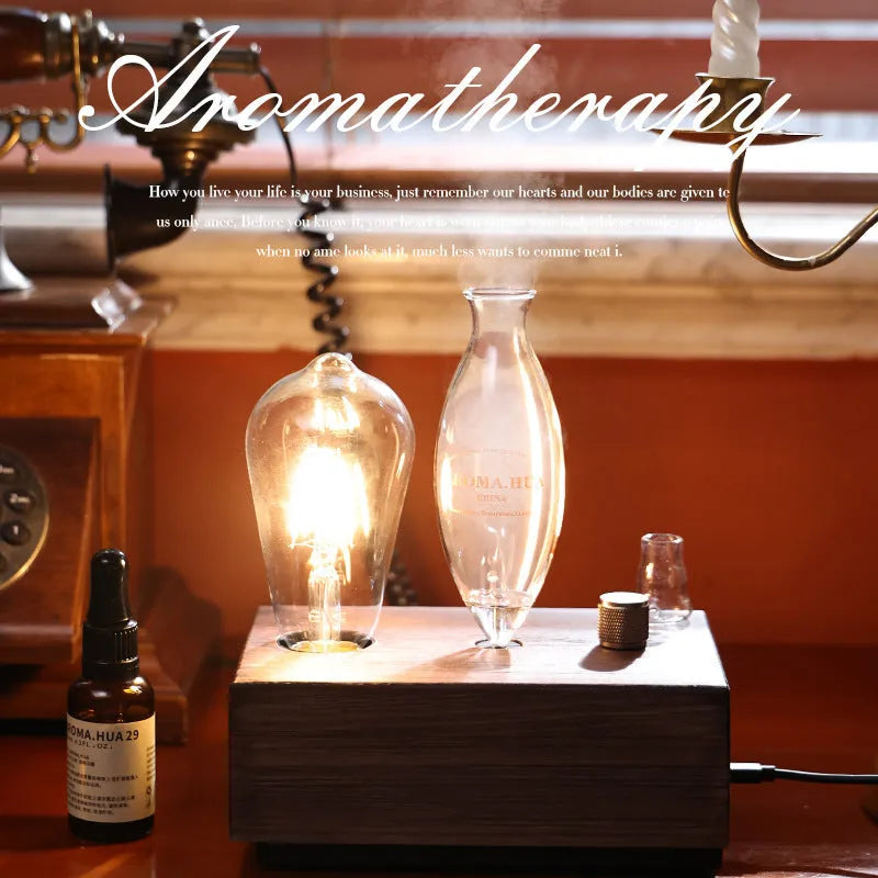 Smart Waterless aroma diffuser with glass reservoir, column shape, and ambience light, available in multiple colour options