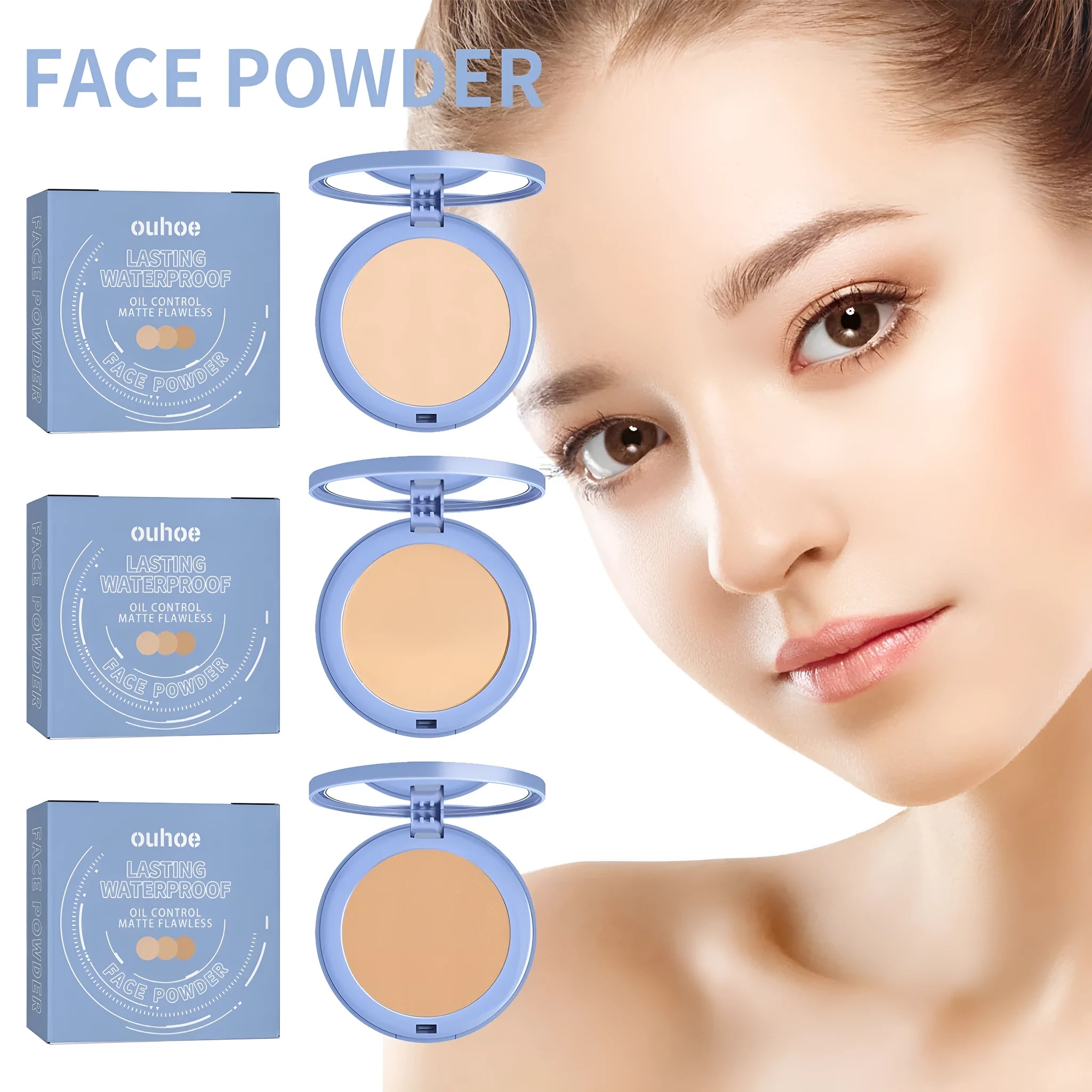 8g finishing powder compact in natural beige, pure beige or classic ivory for long-lasting makeup