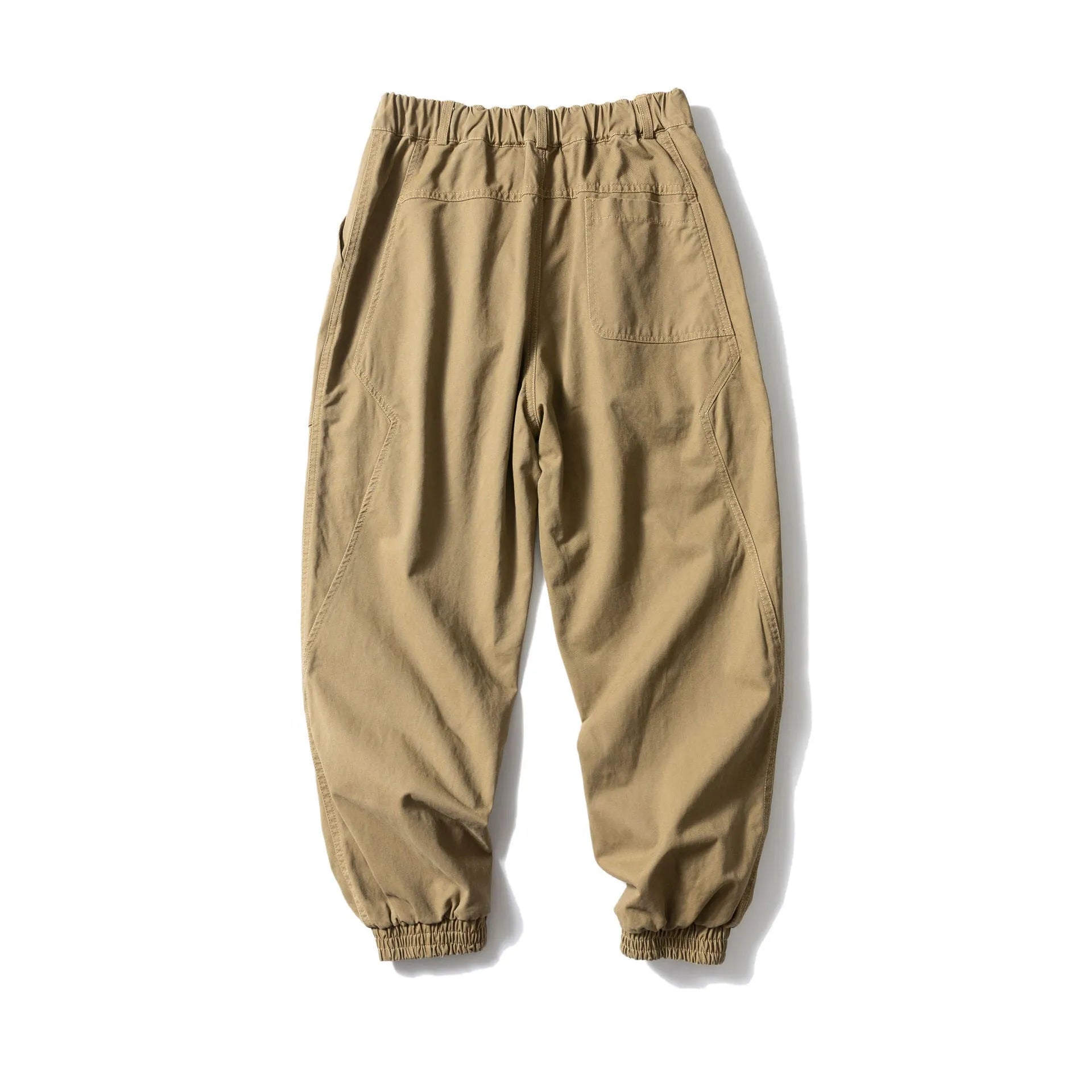 Cotton tapered casual pants with large pocket in Japanese retro style