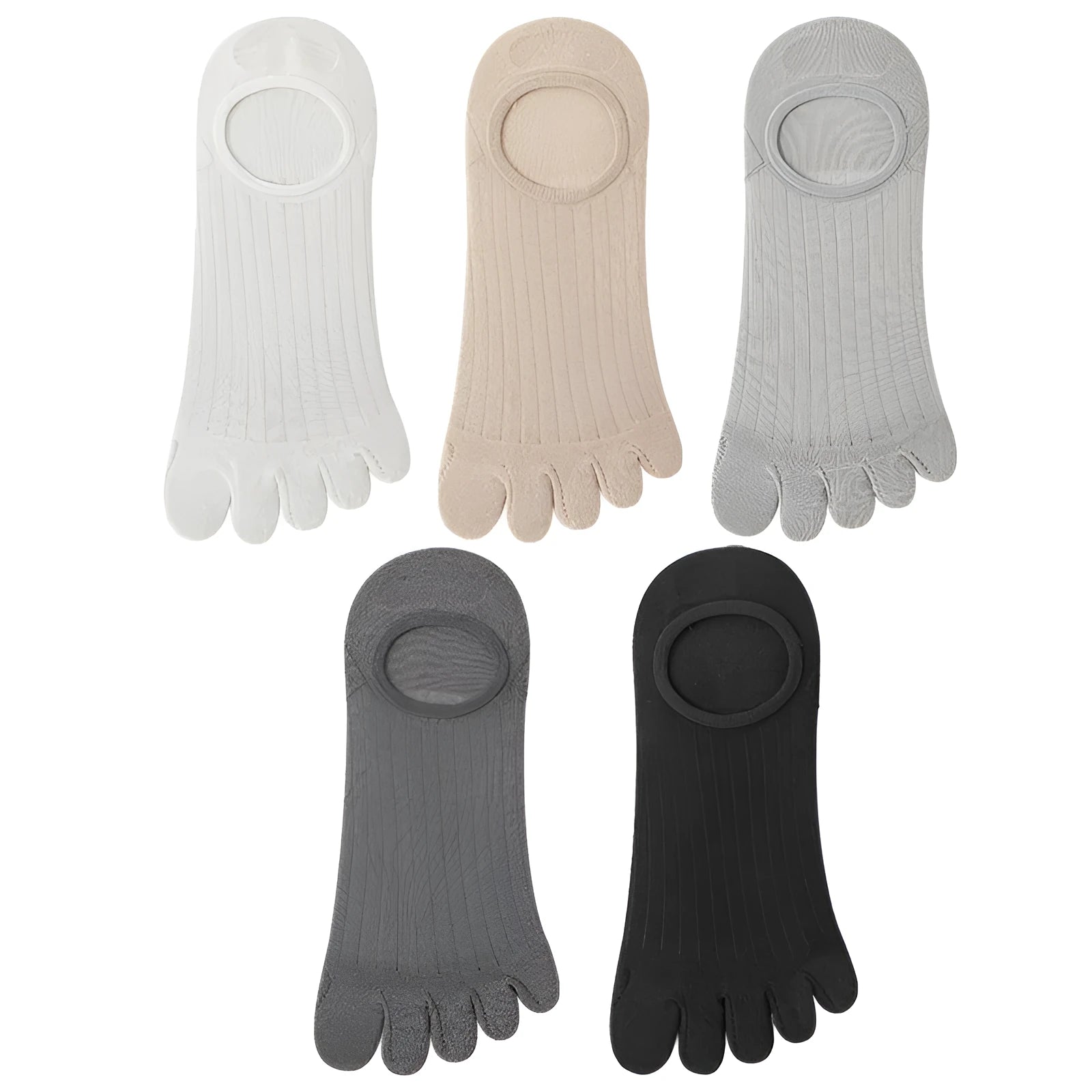Men's five-finger boneless invisible socks in modal fabric showing antibacterial and moisture-wicking properties