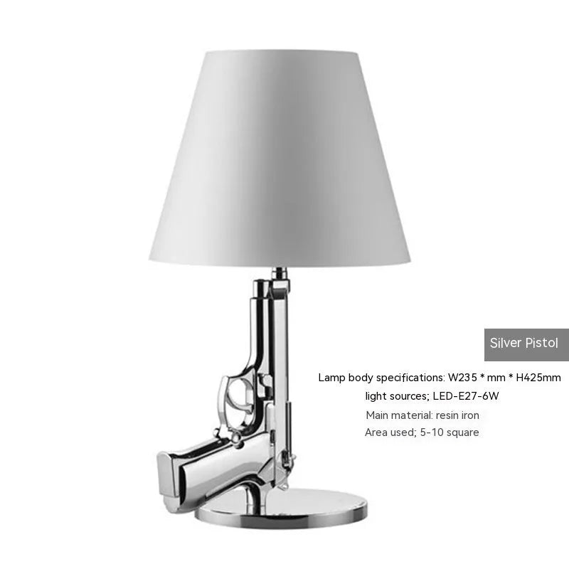 Modern creative desk lamp with resin base, Nordic style, metallic finish, 235x425mm size