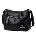 Soft PU leather crossbody bag in horizontal square shape with stitching details