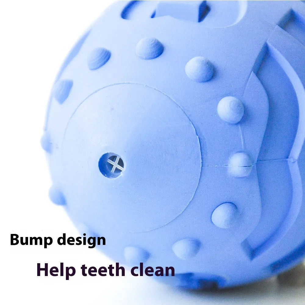 Thickened rubber rugby training ball for dogs in light green or sapphire blue