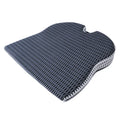 Regular size memory foam car cushion with a fixed strap in black, grey, or milky white.