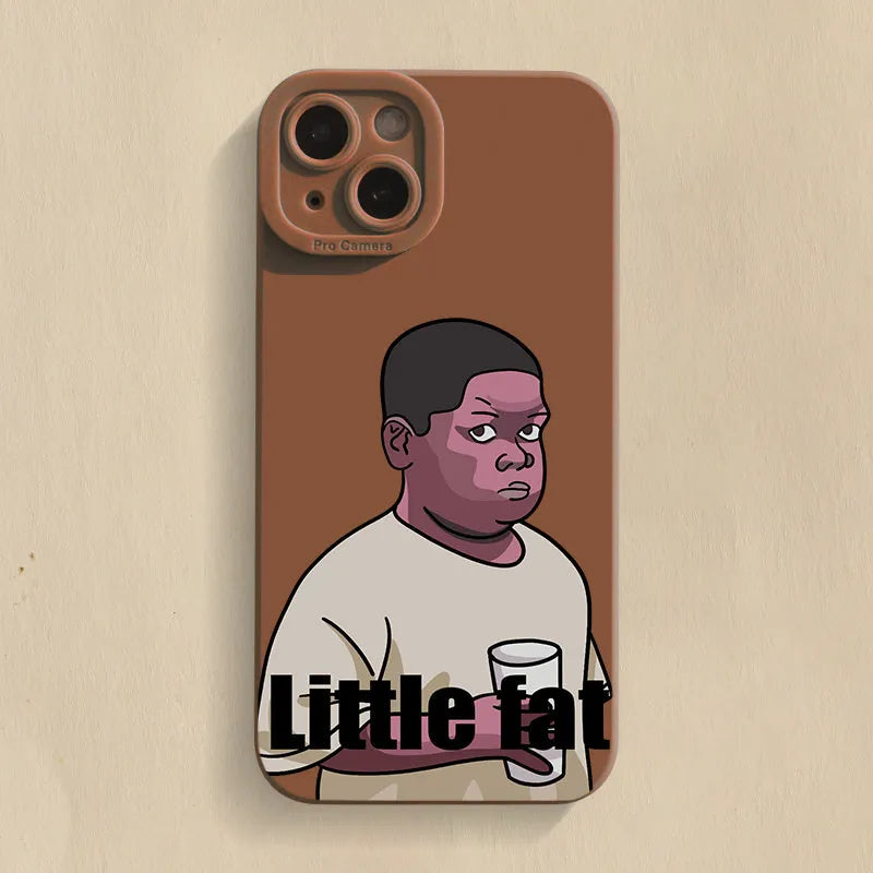 Funny Fat Man silicone phone case for iPhone with creative spoof design in wine red