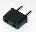 Plastic American to European plug adapter with 2 holes, copper conductors, 10A rating