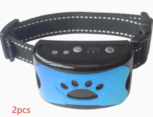 Waterproof rechargeable dog training collar with remote control in black colour